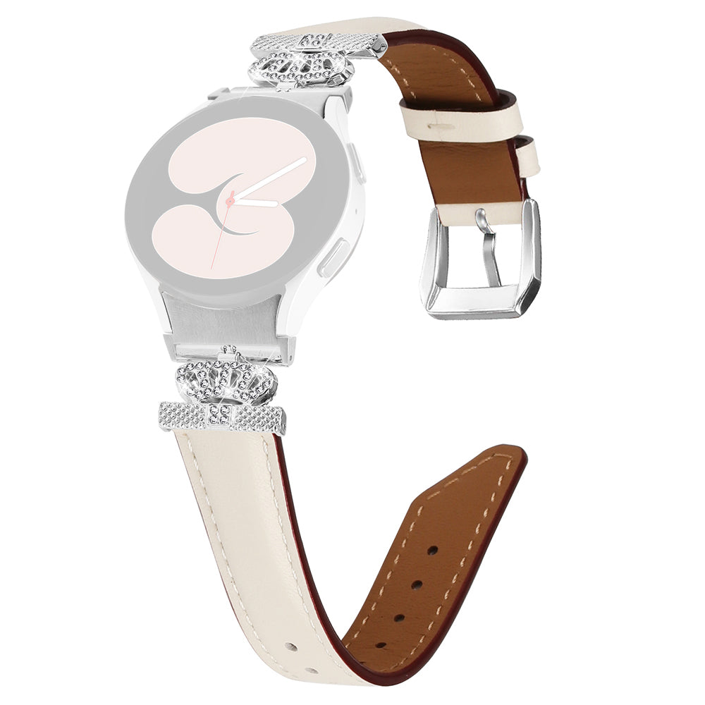Wristband for Samsung Galaxy Watch6 40mm 44mm Watch6 Classic 43mm 47mm Rhinestone Crown Connector Watch Strap with Silver Buckle Wristband for Samsung Galaxy Watch6 40mm 44mm Watch6 Classic 43mm 47mm Rhinestone Crown Connector Watch Strap with Silver Buckle